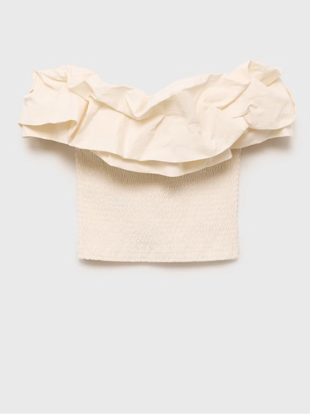 Mango STRAPLESS TOP WITH RUFFLES - Picture 7 of 8